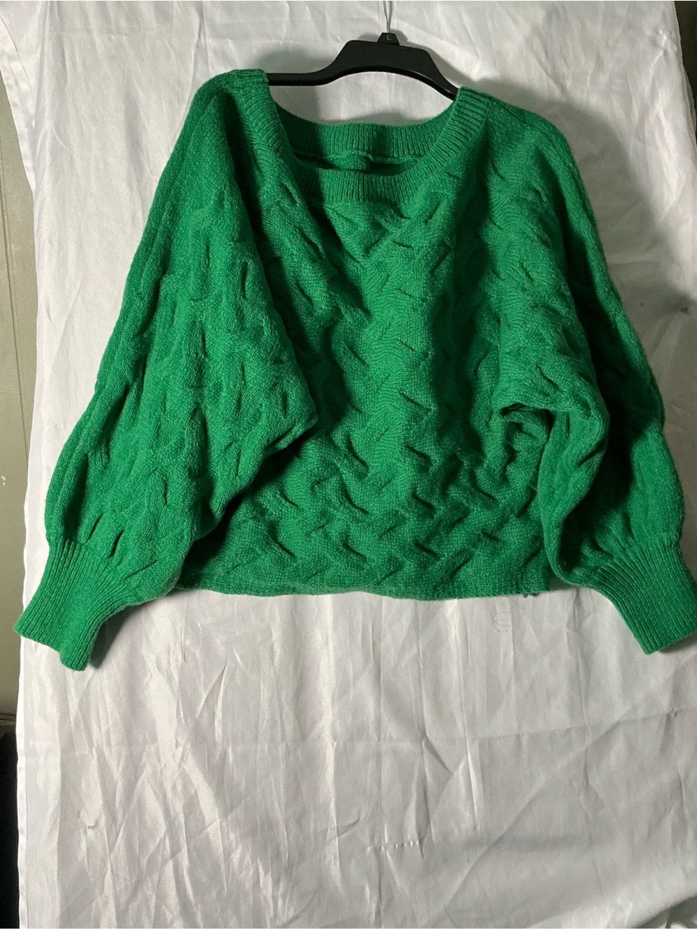 Green Cable Knit Women's Sweater